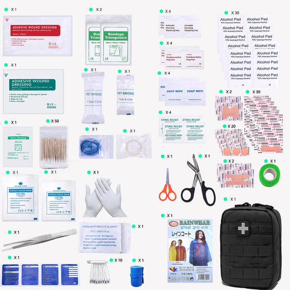 EMT Pouch MOLLE Ifak Pouch Tactical MOLLE Medical First Aid Kit Utility Pouch Carlebben (With Medical Supplies)