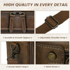 RAINSMORE Mens Laptop Bag 16 Inch Leather Briefcase Vintage Messenger Bag for Men Large Crossbody Shoulder Office Computer Bag Retro College Satchel Bag for Work, Business,Travel, Brown