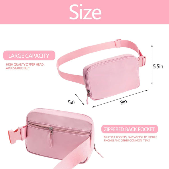 Belt Bag Fanny Pack Crossbody Bags for Women Everywhere Belt Bag (Pink)