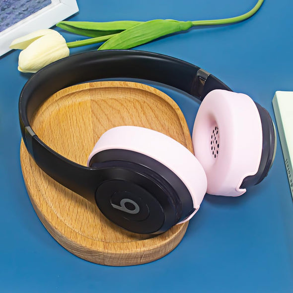 Adhiper Silicone Ear Pads Cover for Beats Solo 4, Washable Sweat Earpad Covers Silicone Case for Beats Solo4 & Solo3 Wireless On-Ear Headphones Accessories Protective Pads Cover (Pink)