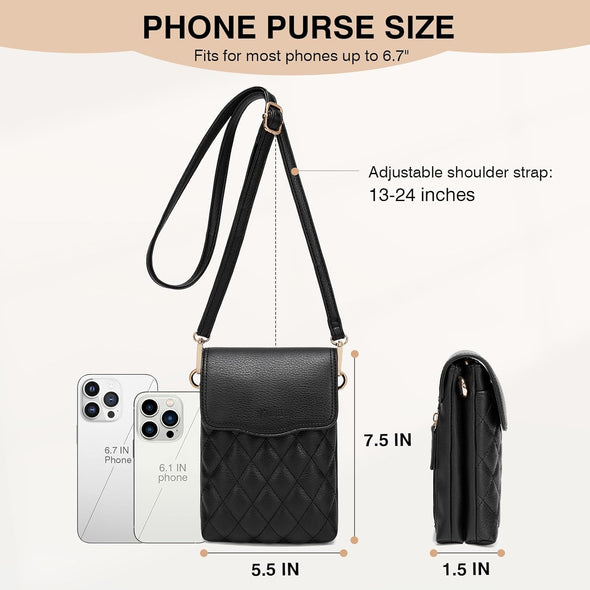 Marvolia Small Crossbody Bags for Women - Vegan Leather Crossbody Phone Purse Mini Cell Phone Bag for Traveling