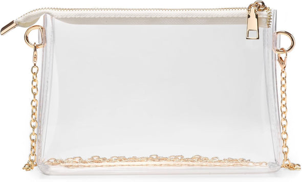 Clear Purse for Women - Stadium Approved Small Crossbody Bag with Zipper, Clear Stadium Bag for Concerts, Sports