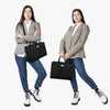 Topdesign Heavy-Duty Canvas Tote Bag for Women, Adjustable Crossbody/Shoulder Handbag with 9 Pockets, Everything Tote