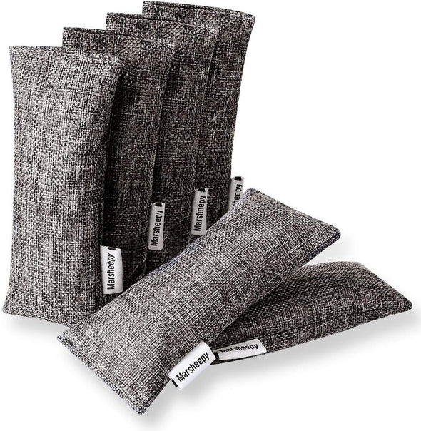 Marsheepy Natural Bamboo Charcoal Bags, Shoe Deodorizer and Odor Remover / Eliminatorr, 100% Smell Remover (60G X 6 PACK)