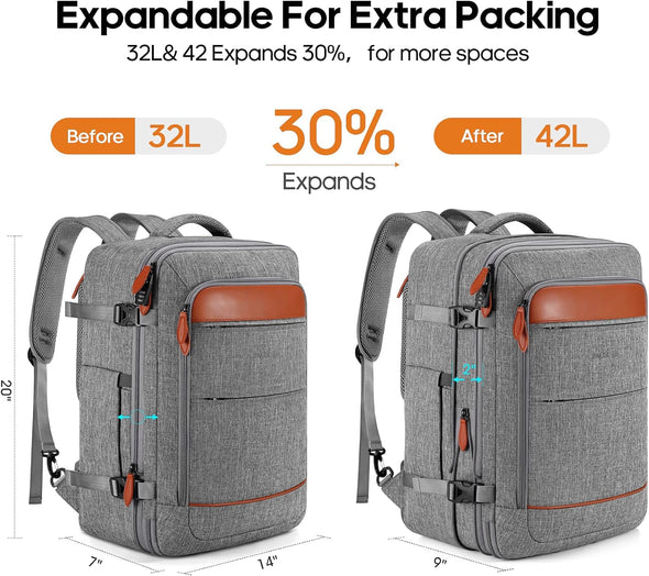 Bagsure 42L Expandable Carry On Travel Backpack Bagsure 42L Expandable Carry On Travel Backpack