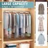Clear Garment Bag for Hanging Clothes 10” Gusseted, 50” Suit Bags for Open Closet Storage Plastic Clothes Cover for Coat, Dress, Shirts, Fur, Jacket, Wardrobe Protectors, 4 Pack