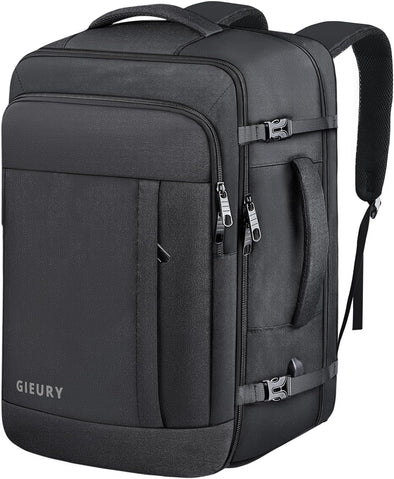 Carry on Backpack, 50L Travel Backpack, Luggage Backpack TSA Flight Approved Laptop Backpack for Men & Women, Large Expandable Bag 40L Daypack Lightweight Business Weekender Bag, Black