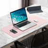 Hsurbtra Desk Pad, 30" X 14" PU Leather Desk Mat, XL Extended Mouse Pad, Waterproof Desktop Blotter Protector, Non-Slip Ultra Thin Large Laptop Keyboard Writing Mat for Office Home, Pink