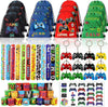 61 Pcs Video Game Party Favors, Gamer Party Favors Bags Includes 12 Pcs16 X 13 Inch Video Game Party Drawstring Bags Slap Bracelets Keychains Tattoo Stickers for Kids Gaming Party Favor