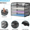 Marbrasse 4 Tier Paper Organizer Letter Tray - Mesh Desk File Organizer with Handle, Paper Sorter Organizer for Letter/A4 Office File Folder Holder (Black, 12.6" X 9.1" X 10.7")