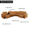 A Ainehome Leather Storage Sectional Sofa, Power Recliner Sofa Set for Living Room