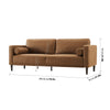 HIFIT Faux Leather Sofa with Upholstered Cushions & Pillows 3 Seat for Living Room Apartment Office, Brown 79”