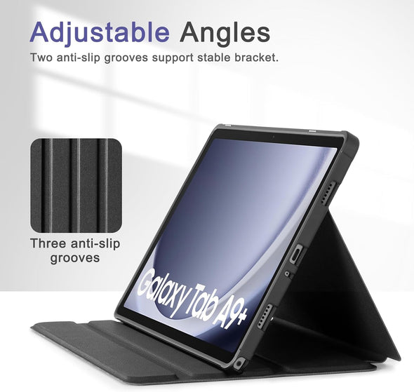 Cobak Case for Samsung Galaxy Tab A9 plus 10.9-Inch 2023, Multi-Viewing Angles, All New PU Leather Smart Cover with Auto Sleep Wake Feature for Samsung Galaxy Tab A9 + Tablet
