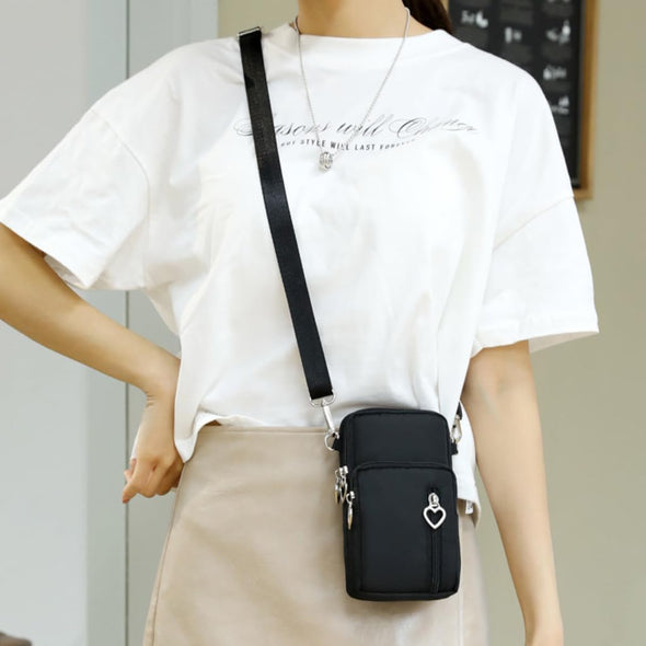 JANKS Small Crossbody Bag Mini Phone Purses with Djustable Strap - Nylon Arm Bag