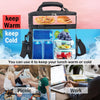 Lunch Box for Men/Women,Large Double-Layer Insulated Expandable Reusable Leakproof Cooler Bags for Adults,Lunch Bag with Adjustable Shoulder Strap for Office Travel Picnic（Black）
