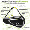 Himal 3 Racquet Tennis Bag with Protective Pad, Tennis Racket Bag for Men Women, Sports Enthusiasts of All Ages