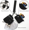 Keychain Wallet Wristlet Wallets for Women Mini Zip Dual Pouch Wristlet