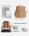CEI-CEI Neoprene Diaper Bag Backpack Waterproof Baby Changing Bags for Mom and Dad with Changing Pad Large Travel Maternity Tote with Insulated Pockets and Organised Compartments (Oat)