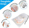 Clear Shoe Bags - 10 PCS, 15.7" X 11.8", Drawstring Travel Shoe Bags for Packing, Waterproof Dustproof Portable Shoe Storage for Men and Women