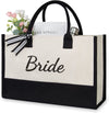 Topdesign Canvas Tote Bag, Bridal Shower Gifts for Bride, Wedding Bachelorette Bride Gifts Shoulder Bag