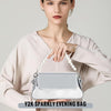 Evening Y2K Silver Hobo Purse Women Sparkly Silver Purse Satchel Metallic Tote Handbag Clutch Shoulder Bag 2024