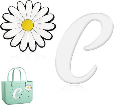 Hroatpk 2Pcs Charms for Bogg Bag, Letter Charms Decorative Alphabet Lettering Accessories Insert Compatible with Beach Bag, Rubber Tote