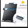 Hanghs Desktop Document Holder/Paper Stand/Clipboard for Sheet Music/Cookbook/Book with 7 Adjustable Positions and a Highlighting Side Clip Black