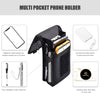 Dual Phone Holster,Belt Phone Pouch, Large Smartphone Pouch Cell Phone Holder, Multi-Purpose Tactical Cell Phone Holder for Work, Hiking, Camping, Barbecue, Rescue (Black)