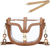KKXIU Clear Crossbody Bag for Women Stadium Approved Vegan Leather Concert Shoulder Sports See-Through Purse