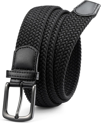 CHAOREN Mens Belt - Braided Stretch Golf Belt for Men 1 3/8"- Gift for Golf Pants Casual Shorts Jeans