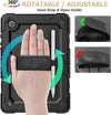 SEYMAC Stock Case for Samsung Galaxy Tab A9+ plus 11'', Full-Body Drop Protection Case with Screen Protector Pencil Holder [360° Rotating Hand Strap] &Stand, Black