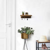 Rustic Key Holder for Wall, Farmhouse Wall Shelf with 4 Hooks, Wall Mounted Key Racks, Wooden Mail Organizer with Hooks for Entryway (Brown)