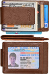 Money Clip, Front Pocket Wallet, Leather RFID Blocking Strong Magnet Thin Wallet