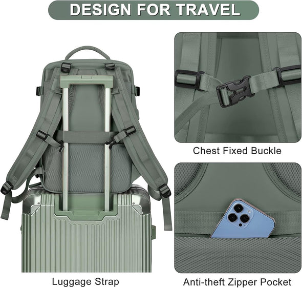 Coofay Travel Backpack for Women Men Airline Approved Carry on Backpack Flight Approved Waterproof Sports Luggage Backpack Casual Daypack Small Hiking Backpack