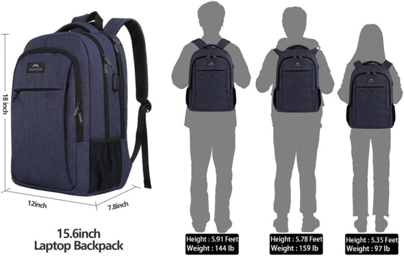 MATEIN Laptop Backpack,Slim Travel Backpack with Laptop Compartment for Men Women,College Daypack Gift Computer Bag Fits 15.6 Inch Notebook, Blue