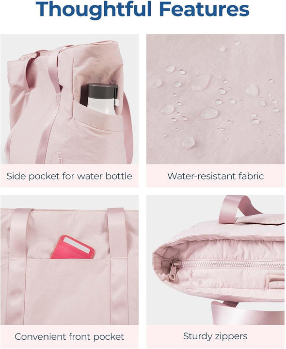 Tote Bag for Women with Zipper, Gym Tote with Compartments, Laptop Work Tote Nurse Dance Yoga Bag for Sport, Travel