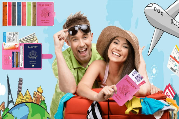 Passport Holder Cover Wallet RFID Blocking Leather Card Case Travel Accessories for Women Men (Purple)