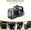 Lekebobor Large Cat Backpack Carrier Expandable Pet Carrier Backpack for Small Dogs Medium Cats Fit up to 18 Lbs, Dog Backpack Carrier, Foldable Puppy Backpack Carrier for Travel, Hiking,Grey
