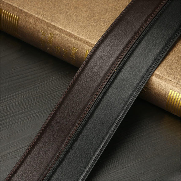2 Pack Ratchet Belt for Men - Mens Belt Leather 1 3/8" for Casual Jeans - Fit 36" to 44" Waist Adjustable