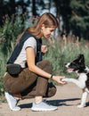 Gobeigo Dog Treat Pouch with Training Clicker 2.0-Upgrade Stronger Magnetic Closure to Avoid Spilling, 1.67 Cup Silicone Treat Bag Fanny Pack with Waist Belt for Pet Training Walking (Black)