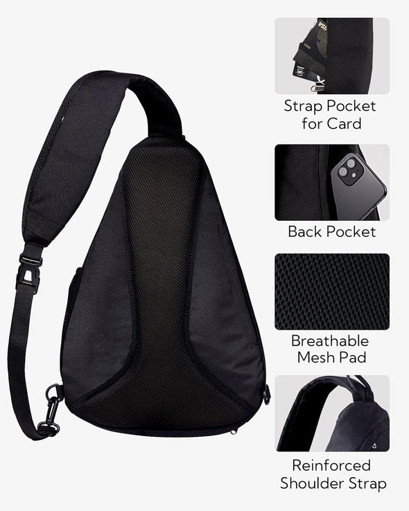 WATERFLY Sling Bag Crossbody Backpack: over Shoulder Daypack Casual Cross Chest Side Pack