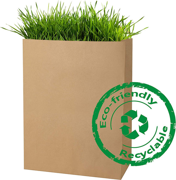 Bagdream Grocery Bags 12X7X17 Inches 100Pcs Heavy Duty Kraft Brown Paper Grocery Bags, Durable Recyclable Paper Barrel Sacks, for Gifts, Retail, Storage, Wrapping, Food Delivery