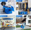 TAILI Extra Large Moving Bags, 4 Pack Blue Heavy Duty Totes for Storage with Visible Window, Wrap around Handles, Storage Bags for Space Saving, Alternative to Moving Boxes