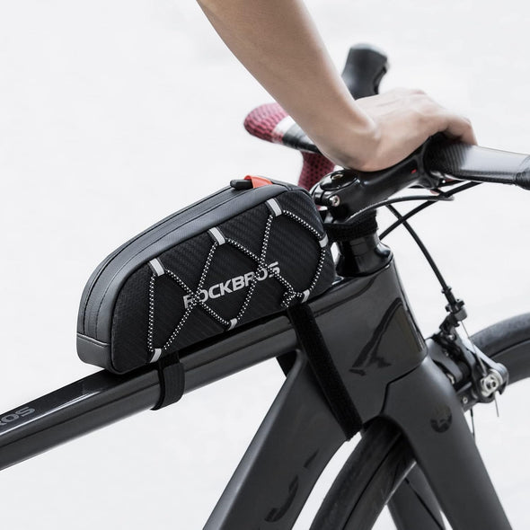 ROCKBROS Top Tube Bike Bag Bicycle Front Frame Bag Bike Accessories Pouch Compatible with Iphone 14/13/12 Pro Galaxy S22/S21