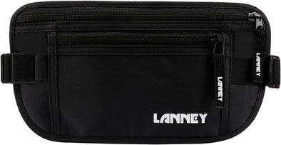 Money Belt for Travel, Slim RFID Blocking Women and Men Hidden Travel Pouch under Clothes, Passport Holder Protect Cash, Documents, Credit Card, Black, Bonus 2 RFID Sleeves