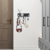 Happyhapi Key Holder for Wall Decorative, Entryway Key Hooks, Wall Mounted Key Rack with 5 Hooks, Metal Wire Mesh Basket Mail Holder, 9.8”Lx2.1”Wx4.1”H