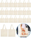 Lzerking Canvas Tote Bag Bulk 24 Pack 14X15 Inches Sublimation Tote Bags, 10Oz Lightweight Medium Reusable Grocery Shopping Cloth Bags for Heat Transfer Vinyl