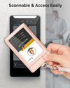 Teskyer Badge Holder, Leather ID Card Holder with Lanyard for ID Badges, Vertical Style, Rose Gold