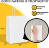 RACETOP White Paper Bags with Handles Bulk 8"X4.5"X10.8" 100Pcs Gift Bags Medium Size, White Gift Bags with Handles, Gift Bag Bulk for Retail, Party, Shopping, Merchandise