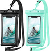 CACOE [Floatable] Floating Universal IPX8 Waterproof Phone Case 2 Pack-Up to 7.0",Adjustable Lanyard Phone Pouch,Cellphone Dry Bags for Vacation Beach Pool Kayak Cruise Travel Essentials（Black+Green）